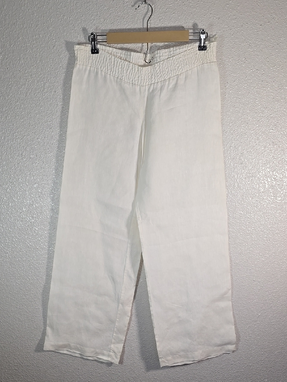 White Linen Wide-Leg Pants